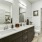 Apartment bathroom with double sink vanity