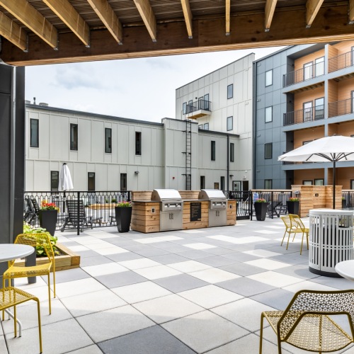 Relax and unwind in stylish spaces Outdoor patio with furniture