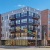 Apartment building exterior on street corner